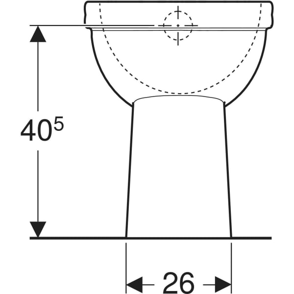 Geberit Renova Comfort Stand-WC Flachspüler erhöht/barrierefrei, Abg.verti.,KeraTect