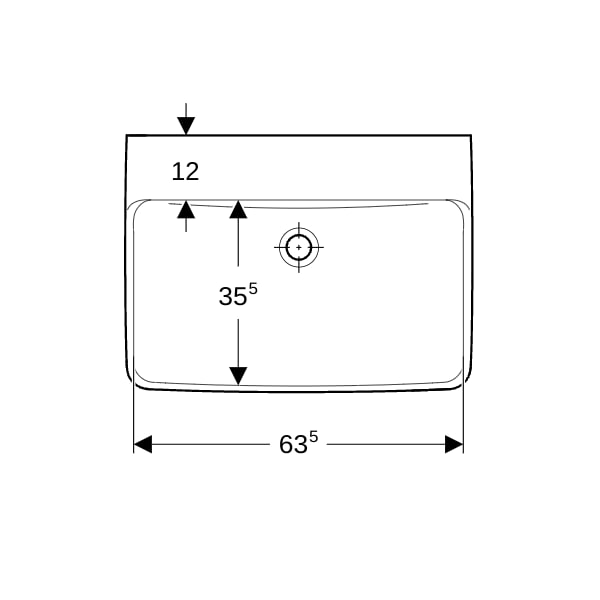 Geberit Renova Plan Waschtisch, 65x48cm o. Hl., o. Ül., weiß, KeraTect