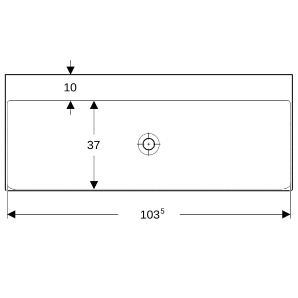 Geberit ONE Waschtisch 105x48 cm o. Hl., o. Ül., weiß, KeraTect