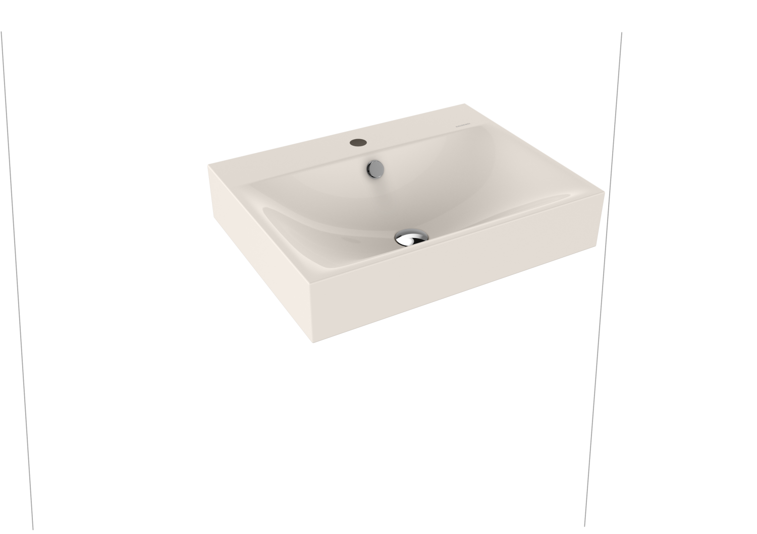 KA WB SILENIO WANDWASCHTISCH Mod.3044, 600x460mm,perga,PEFF,AD,m. 1HL,mÜL,chr