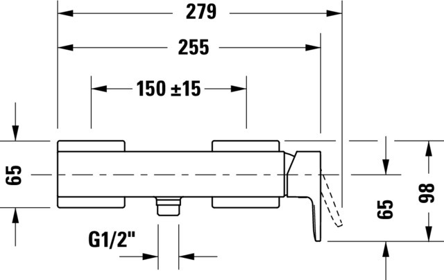 Duravit Manhattan Einh.Brausemischer Aufputz Keramikmischsystem, Schwarz Matt