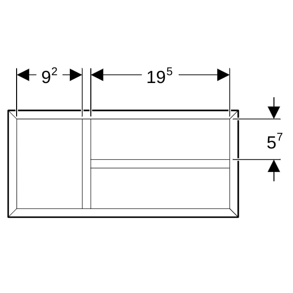 Geberit Schubladeneinsatz, T-Unterteilung für obere Schubl., 32,3x5,9x15cm, lava