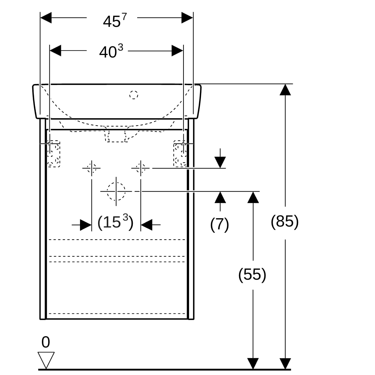 Geberit Renova Plan Set HWB mit US, 1 Tür 50x69,7x38cm, lava/l. seidenmatt