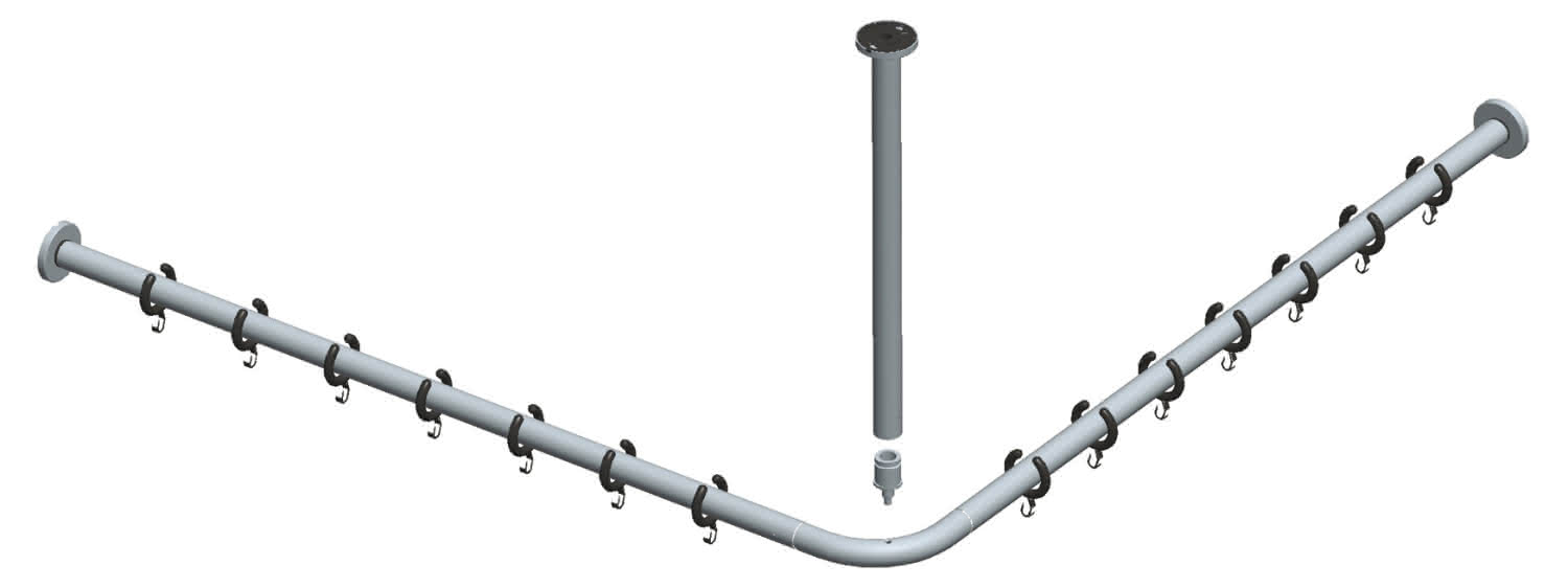 KEUCO Brausevorhangstangen-Set Plan 14937, für Dusche 90x90, verchromt
