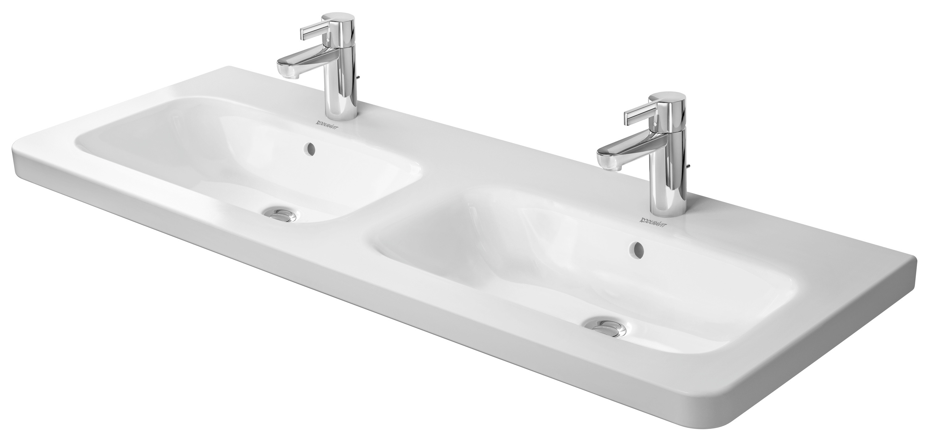 Duravit Doppel-WT,Möbel-DWT DuraStyle 1300mm m.ÜL und 1HL je Becken, weiß, WG