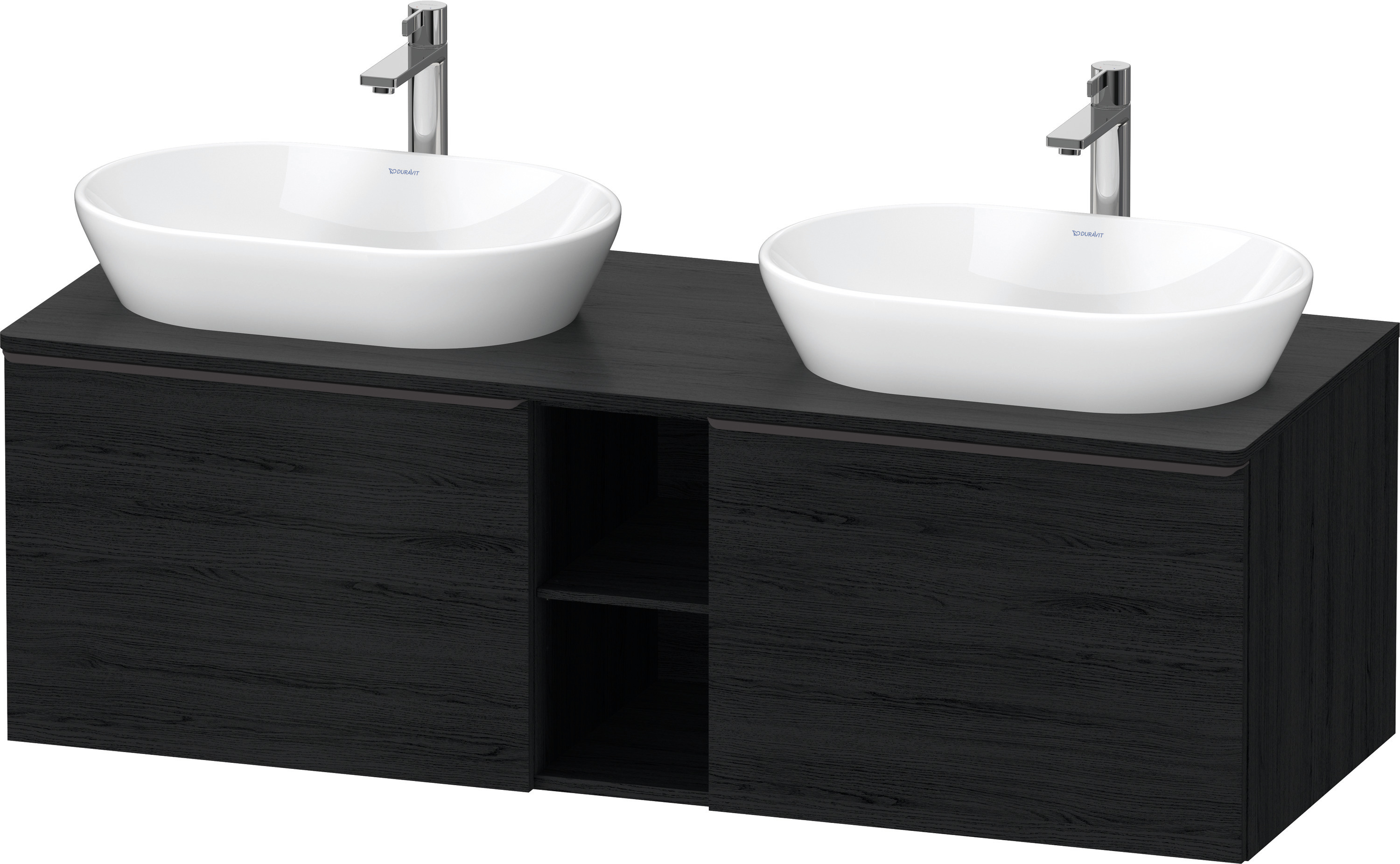 Duravit D-Neo,Kons-WTU,B,AZ:2,Fä:2,Gr:D.Schw. 1400x550x459mm,Wdh,Eiche Schwrz.Matt,Dek