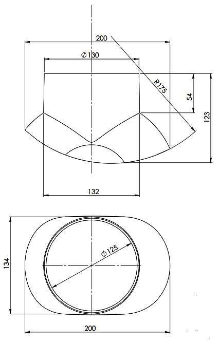 MHG Klöber Adapter, DN 80/125, schwarz