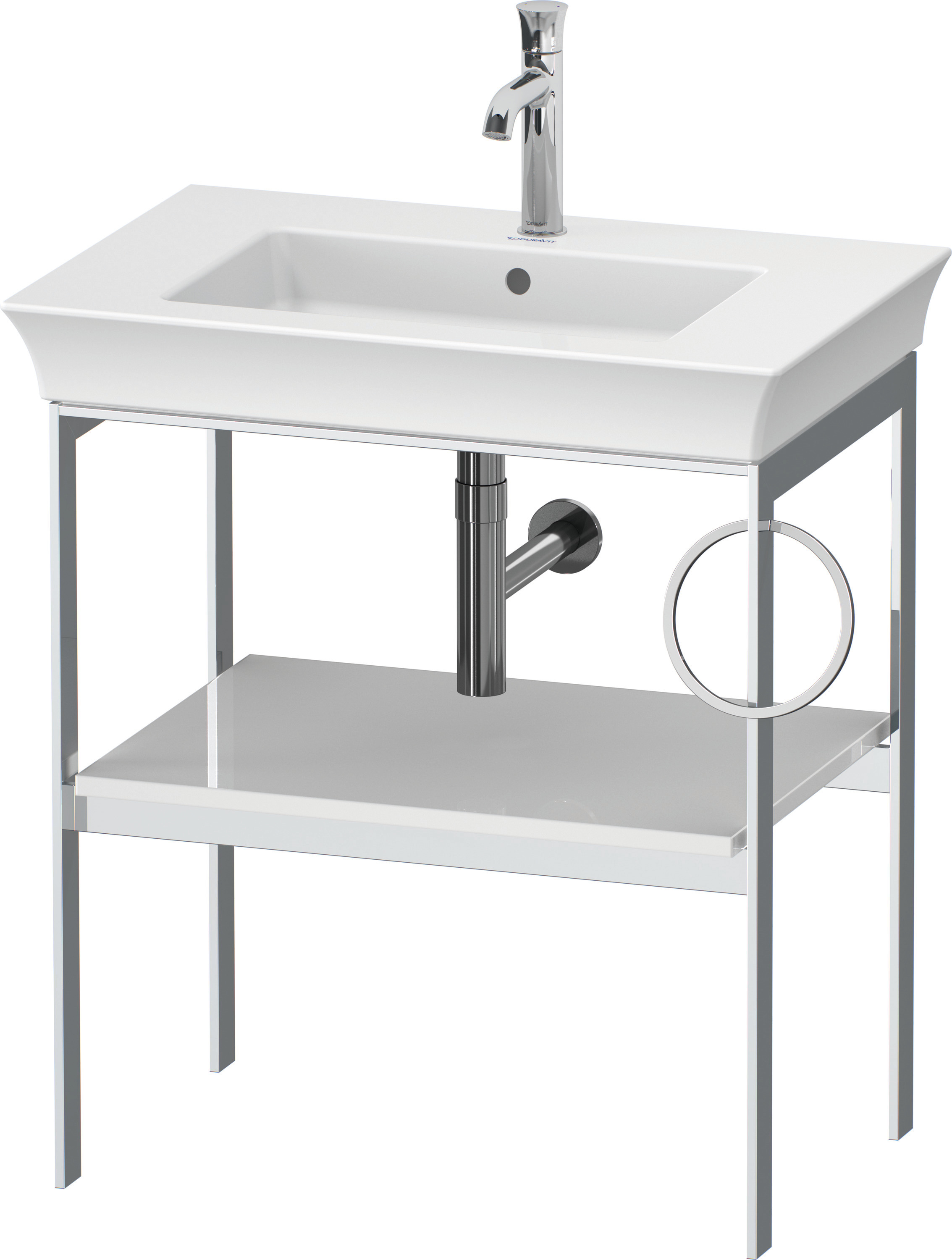 Duravit Metallkonsole bodenst. White Tulip 760x684x450,HH r.,Weiß Hochglanz