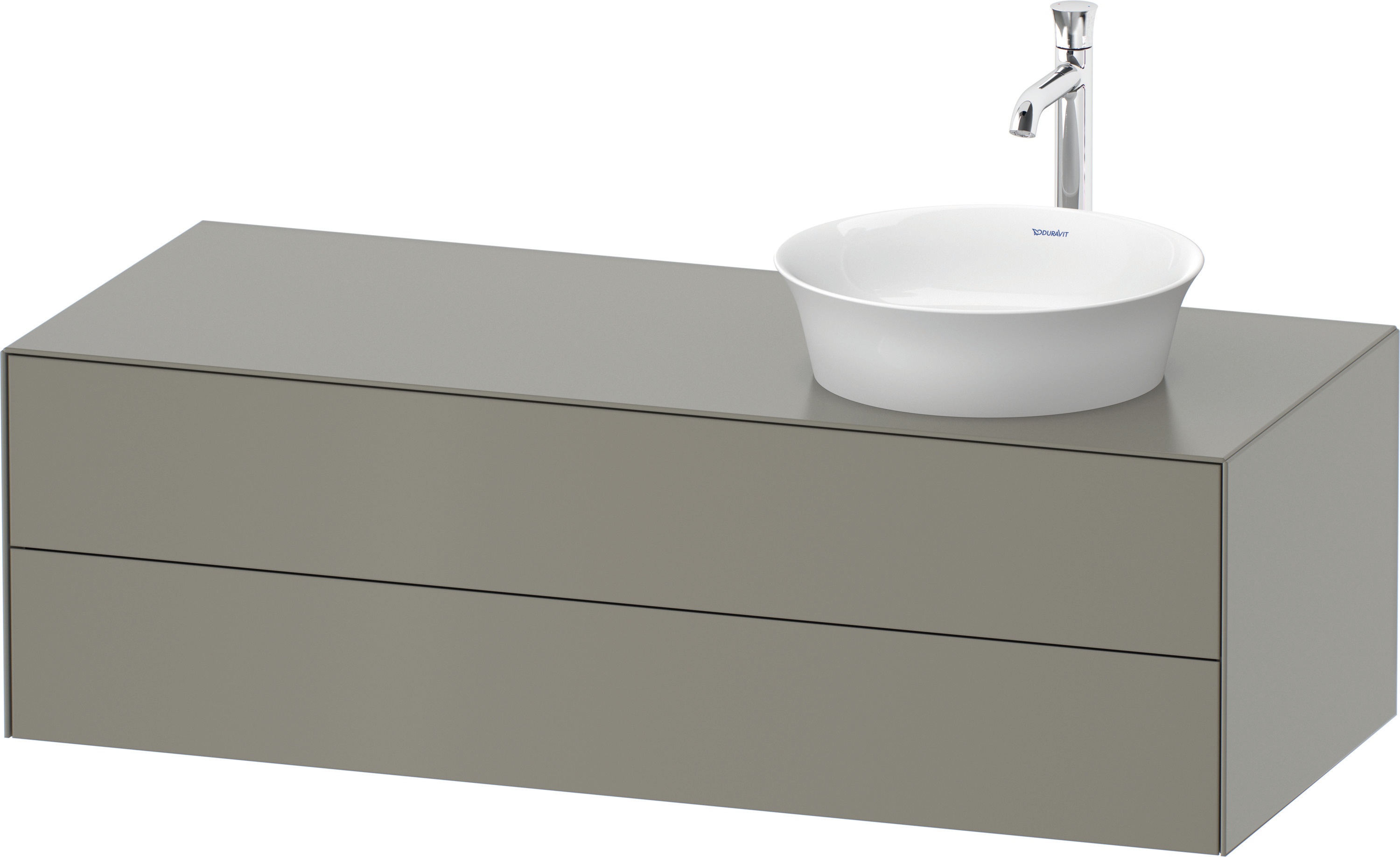 Duravit WTU White Tulip wandh,2 SchKa,B re. 408x1300x550mm, Steingrau Seidenmatt
