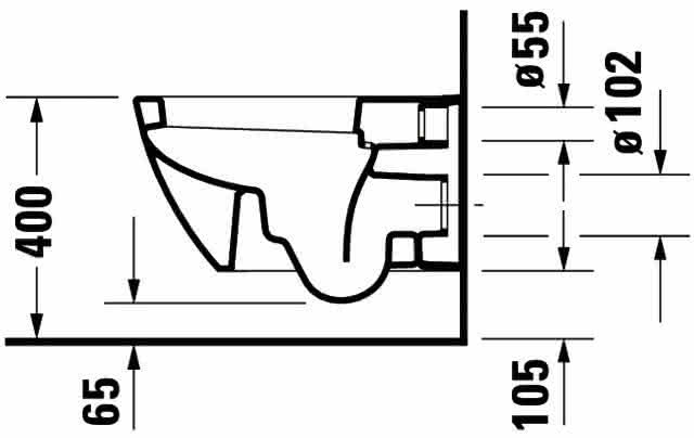 DU Wand-WC Happy D.2 540 mm Tiefspüler, Durafix, weiß