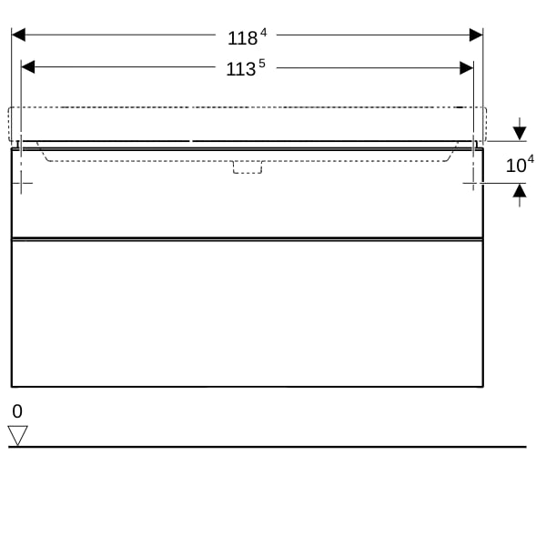Geberit Smyle US für WT, eckig, m. 2 Schubl. 118,4x61,7x47cm, sand-grau
