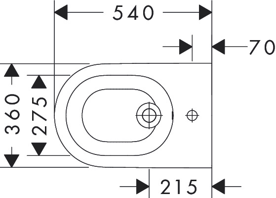 Hansgrohe Wand Bidet EluPura S 540 mm mit  Hahnloch und Überlauf weiß Hansgrohe Wand Bidet EluPura S 540 mm mit  Hahnloch und Überlauf weiß