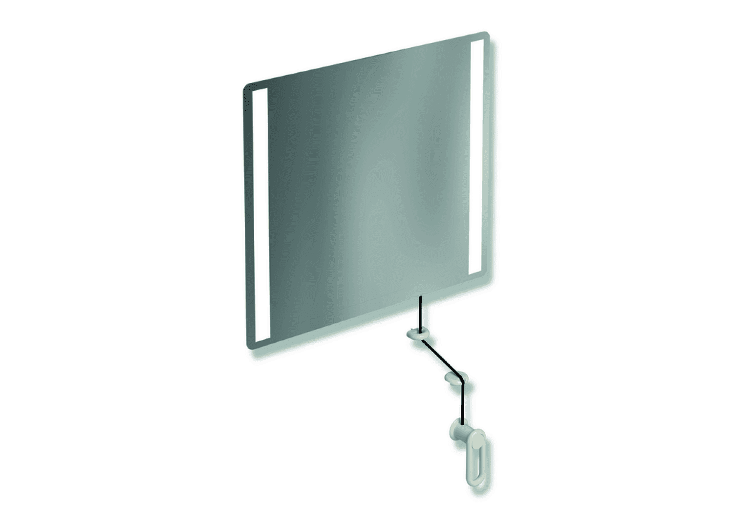 HEWI Kippspiegel LED basic, B:600mm H:540mm reinweiß
