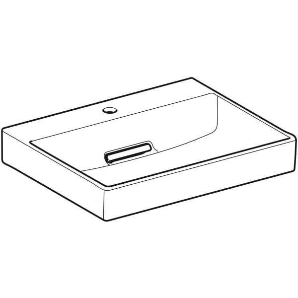 Geberit ONE Waschtisch 60x48cm, CleanDrain m. Hl., o. Ül., weiß, KeraTect/weiß glzd