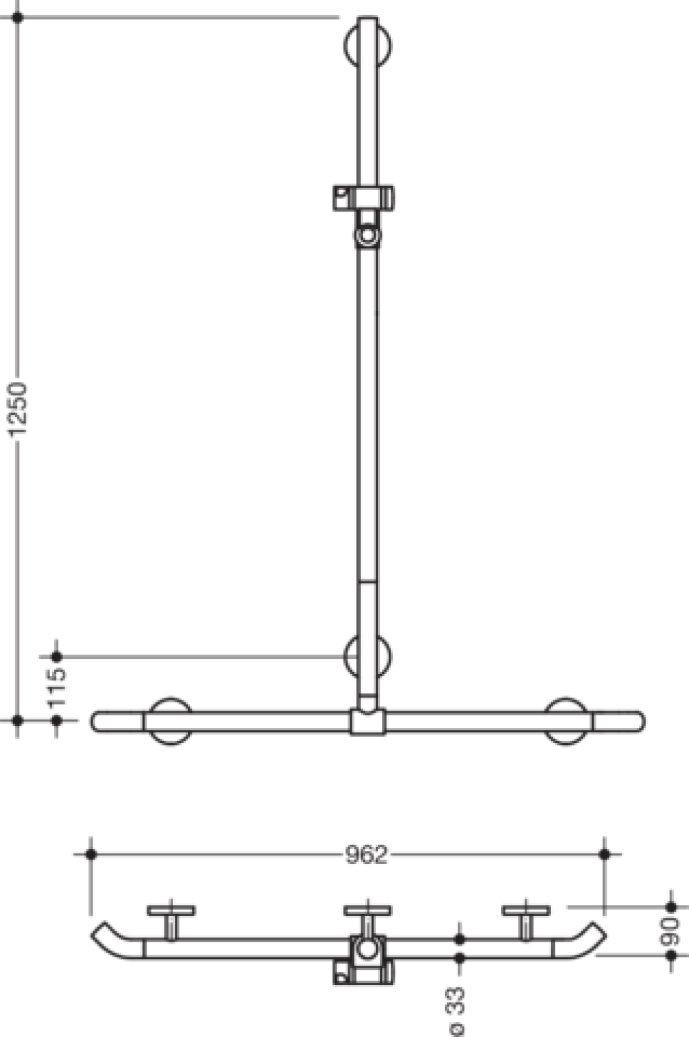 HEWI DUHA m.Br.H.St., AM1:1250, W1:962, Br.H. in 98, Kst., chromoptisch besch.