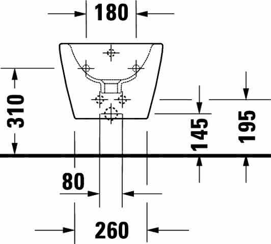 DU Wandbidet D-Neo, 540mm, Weiß mit ÜL, mit HLB, 1 HL,Durafix inkl.