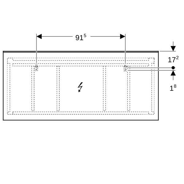 Geberit Xeno2 Lichtspiegel mit direkter und indirekter Beleuchtung, 160x71x5,5cm