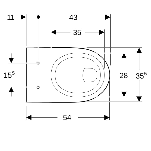 Geberit Renova Wand-WC Flachspüler weiß, KeraTect