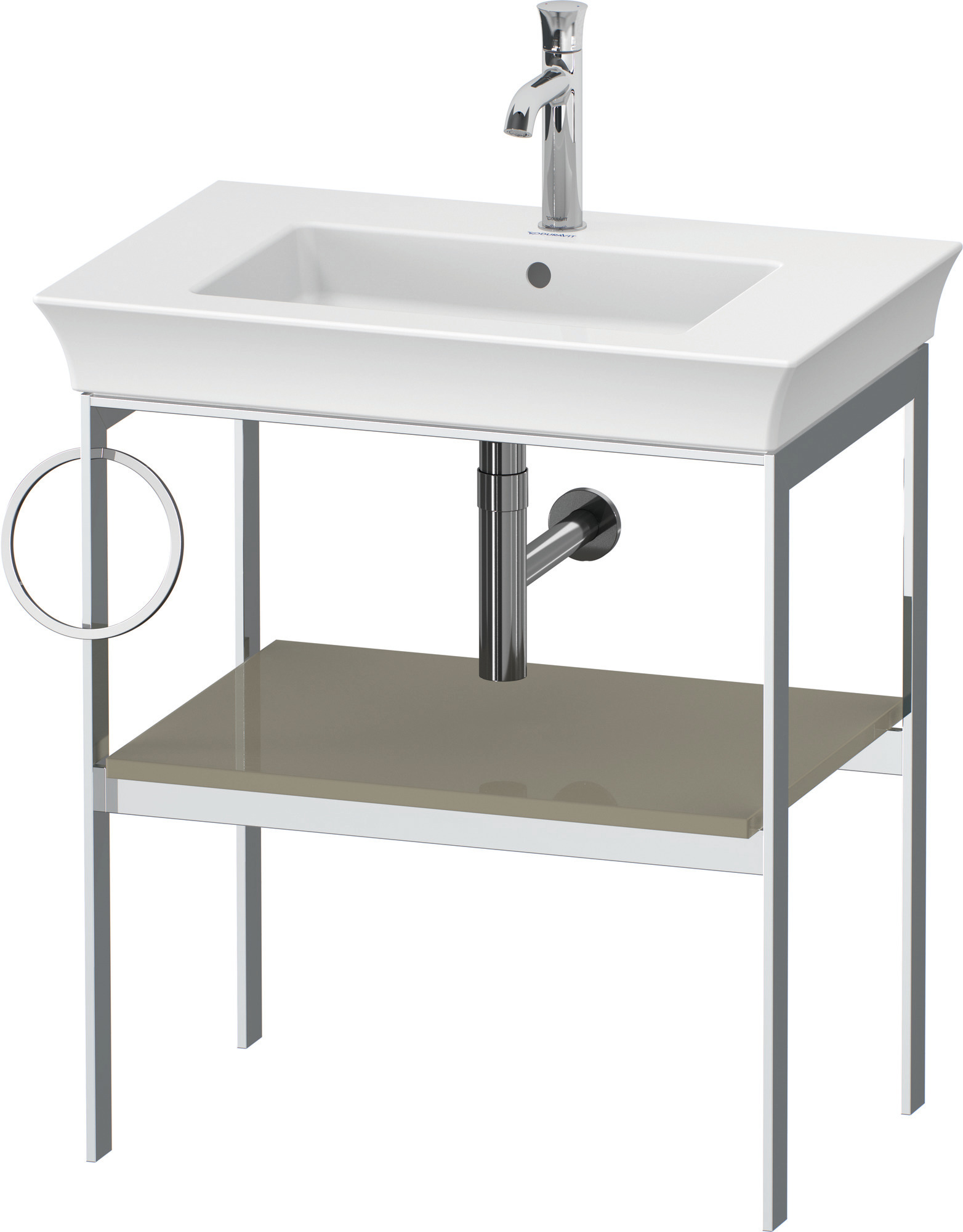 Duravit Metallkonsole bodenst. White Tulip 760x684x450,HH l.,Steingrau Hochglanz