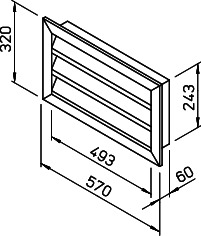 Helios WSG 50/25 Wetterschutzgitter rechteckig Aluminium eloxiert
