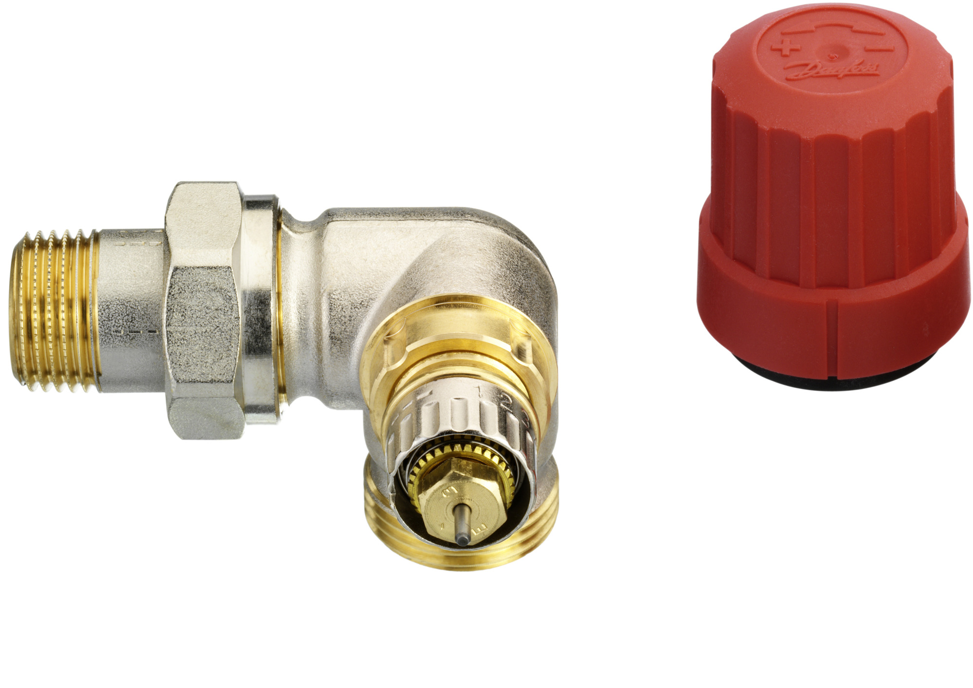 Danfoss Ventilgehäuse RA-N 15 G 3/4 AG, WE rechts, matt vernickelt