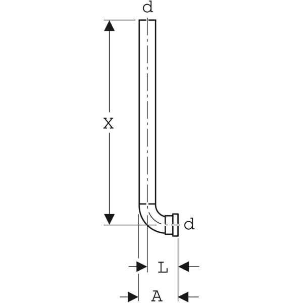 Geberit Spühlrohrzwischenstück für Urinal-Einzelanlage d32