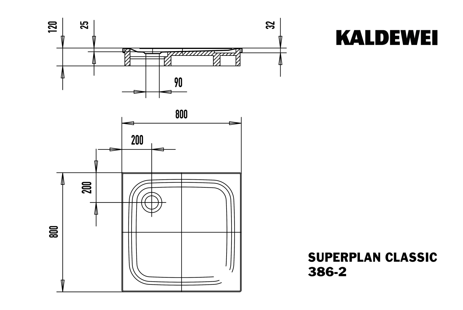 KA DW SUPERPLAN CLASSIC Mod.386-2,800x 800mm,alpwe,PEFF,VAS,m. WT