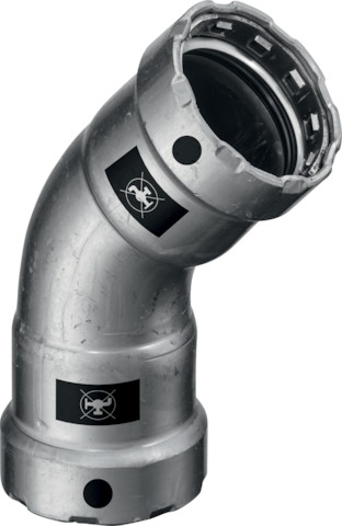 Viega Bogen 45 Grad mit SC Megapress 4226 in 1/2 Zoll Stahl Zn-Ni besch. Viega Bogen 45 Grad mit SC Megapress 4226 in 1/2 Zoll Stahl Zn-Ni besch.