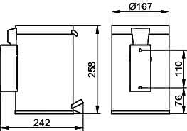 KEUCO Hygieneabfallsammler Plan 14977, wandhängend, silber-eloxiert