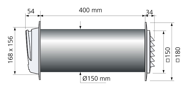 NIBE Frischluftventil m. schallgedämmter Wanddurchführung NIBE Frischluftventil m. schallgedämmter Wanddurchführung
