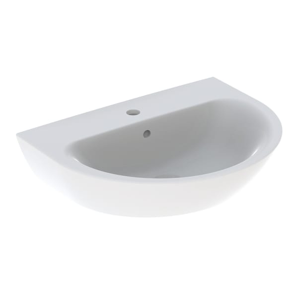 Geberit Renova Waschtisch, 65x50cm m. Hl. mittig, m. Ül., weiß