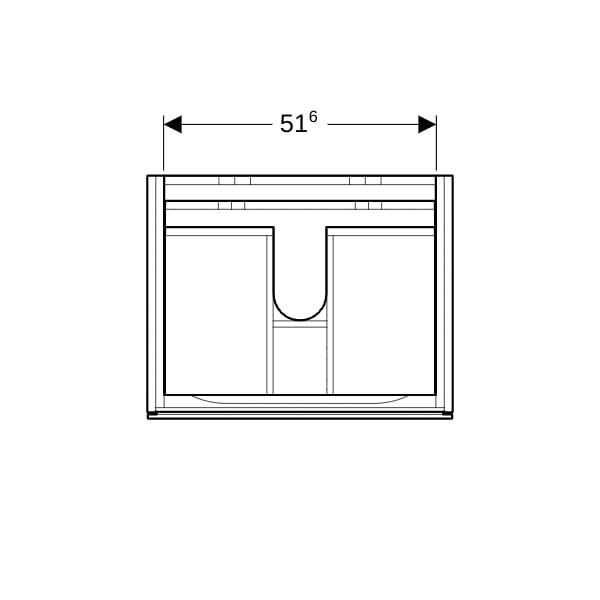 Geberit Xeno2 Unterschrank f. WT, 2 Schubl. 58x53x46,2cm, weiß