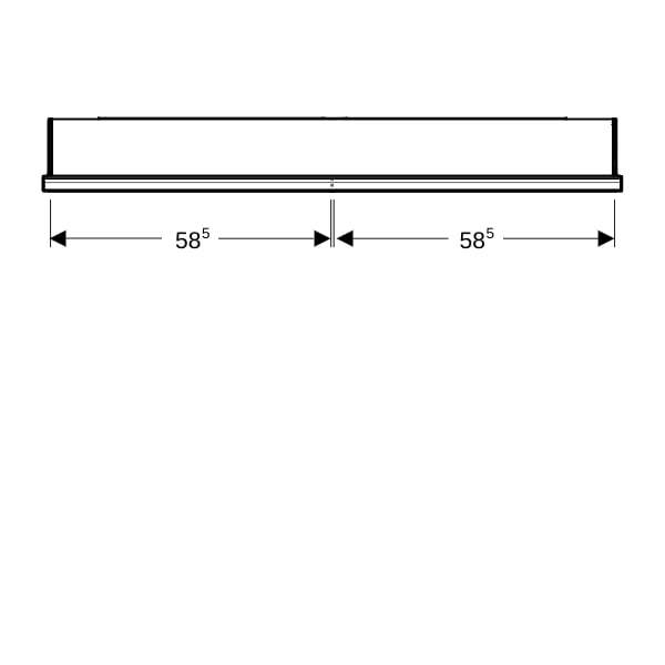Geberit ONE Spiegelschrank mit Ni/Comf.Light 2 Türen, AP-Mont., 120x90x15cm, alu.