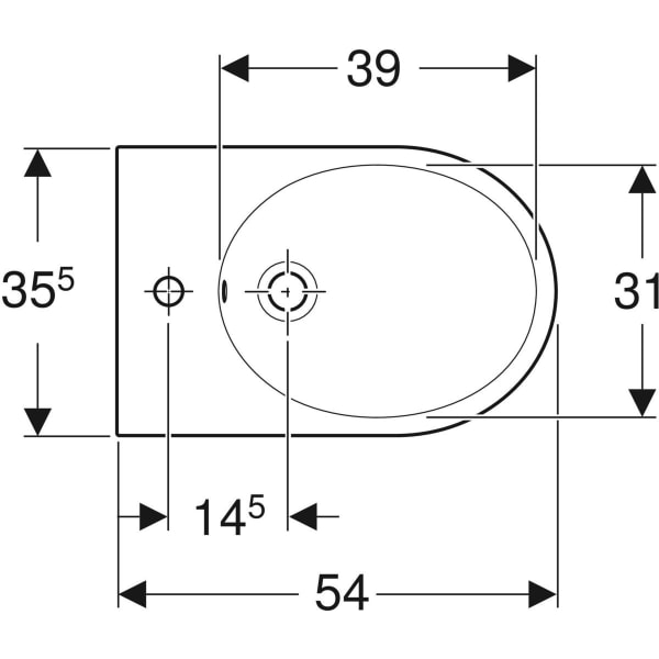 Geberit iCon Wandbidet mit Überlauf, weiß