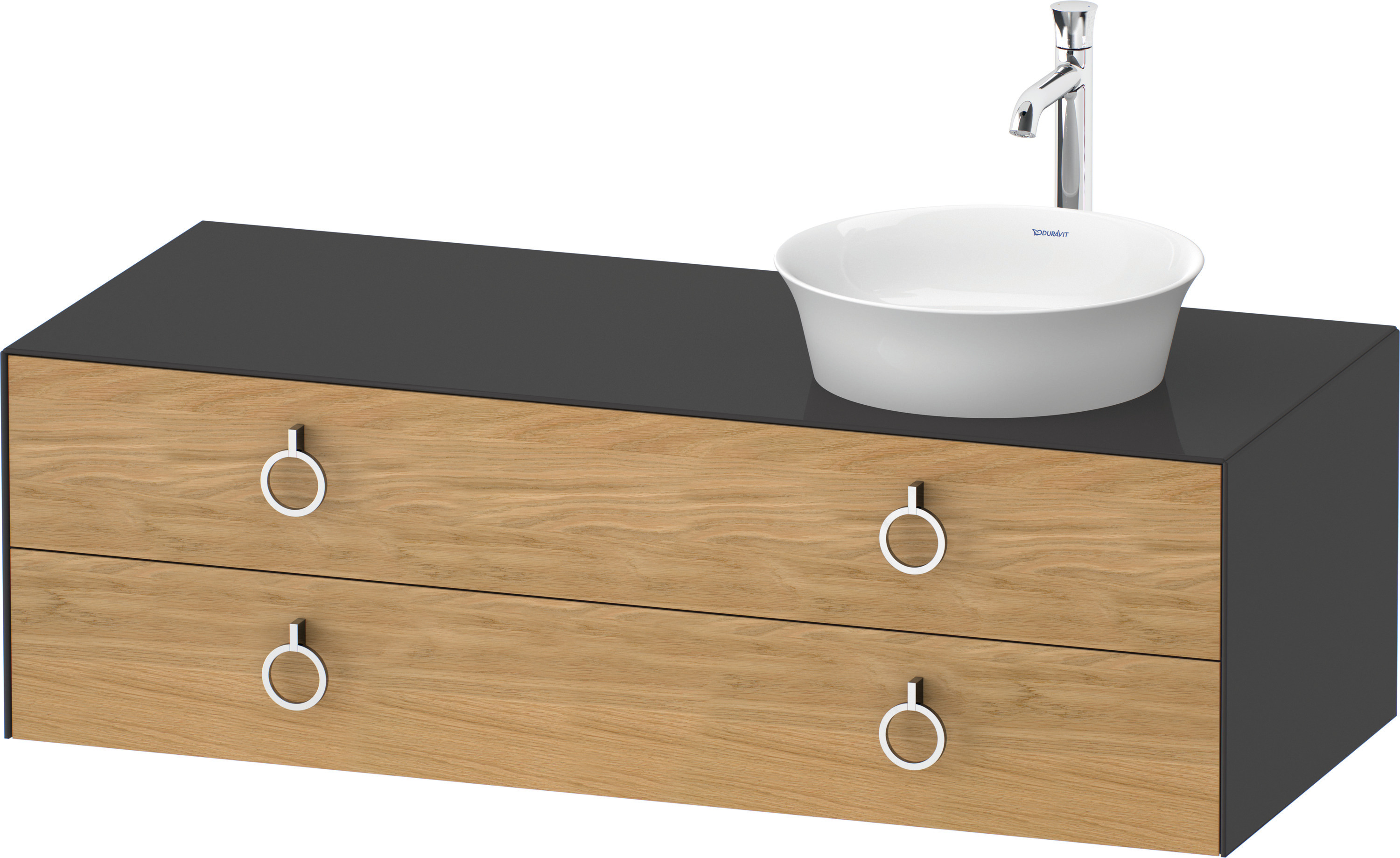 Duravit WTU wandh.White Tulip,2Schk.,m.Griff Aus.r,408x1300x550,Eiche N.M./Graph.HGL