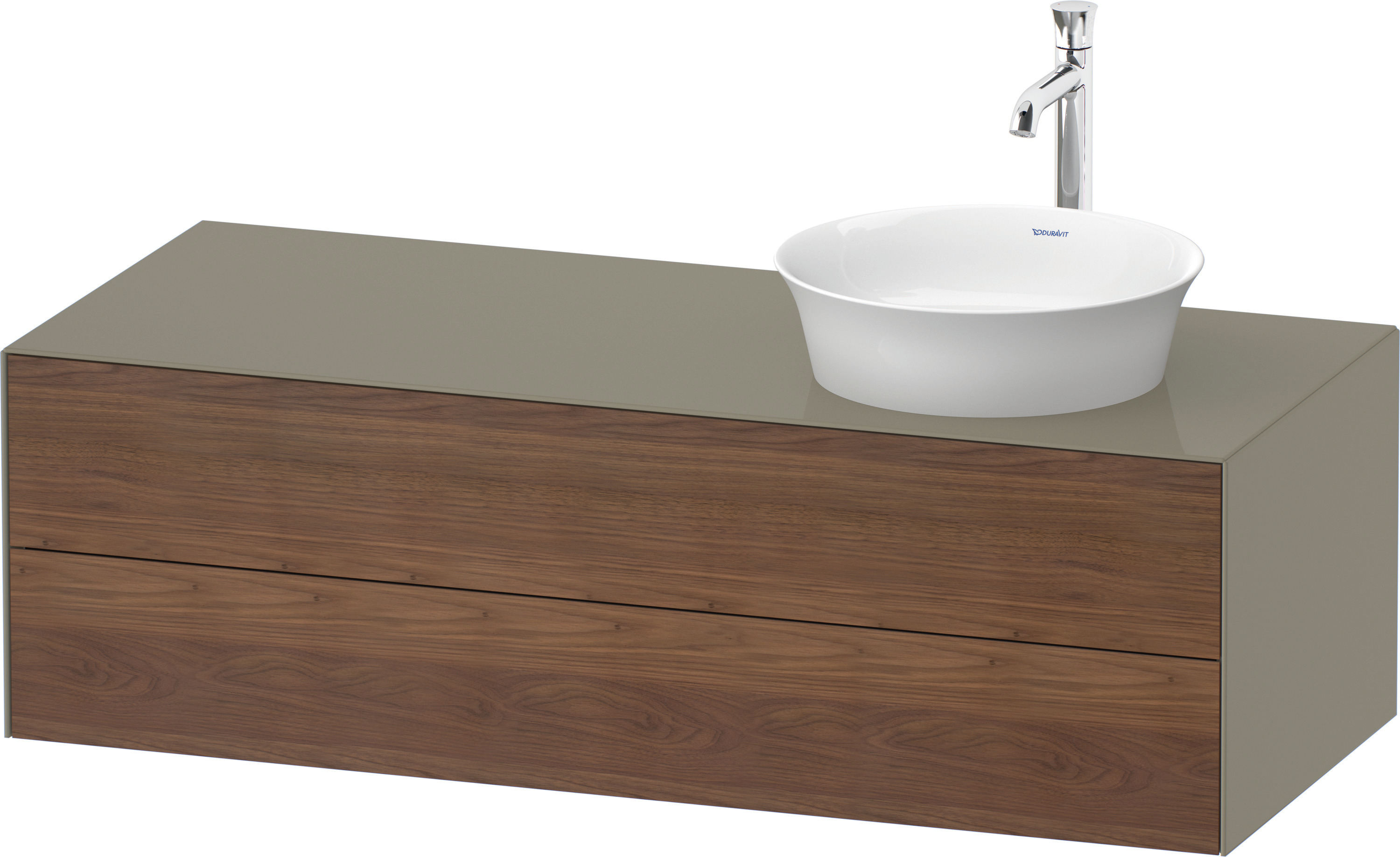 Duravit WTU White Tulip wandh,2 SchKa,B re. 408x1300x550mm,A.Nussb.M/Steingrau HGL