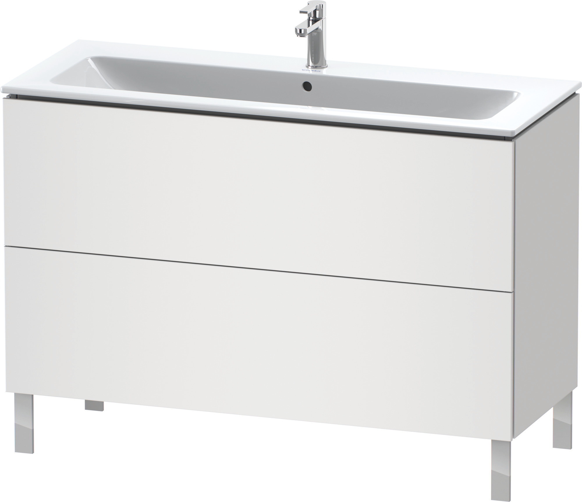 DU WTU stehend L-Cube 481x1220x704mm 2 Auszüge, f.233612, weiß matt