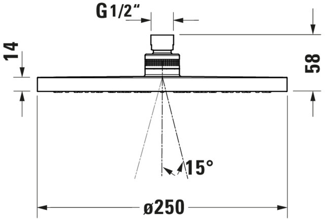DU Kopfbrause D250, Rund, Rain  Chrom HG