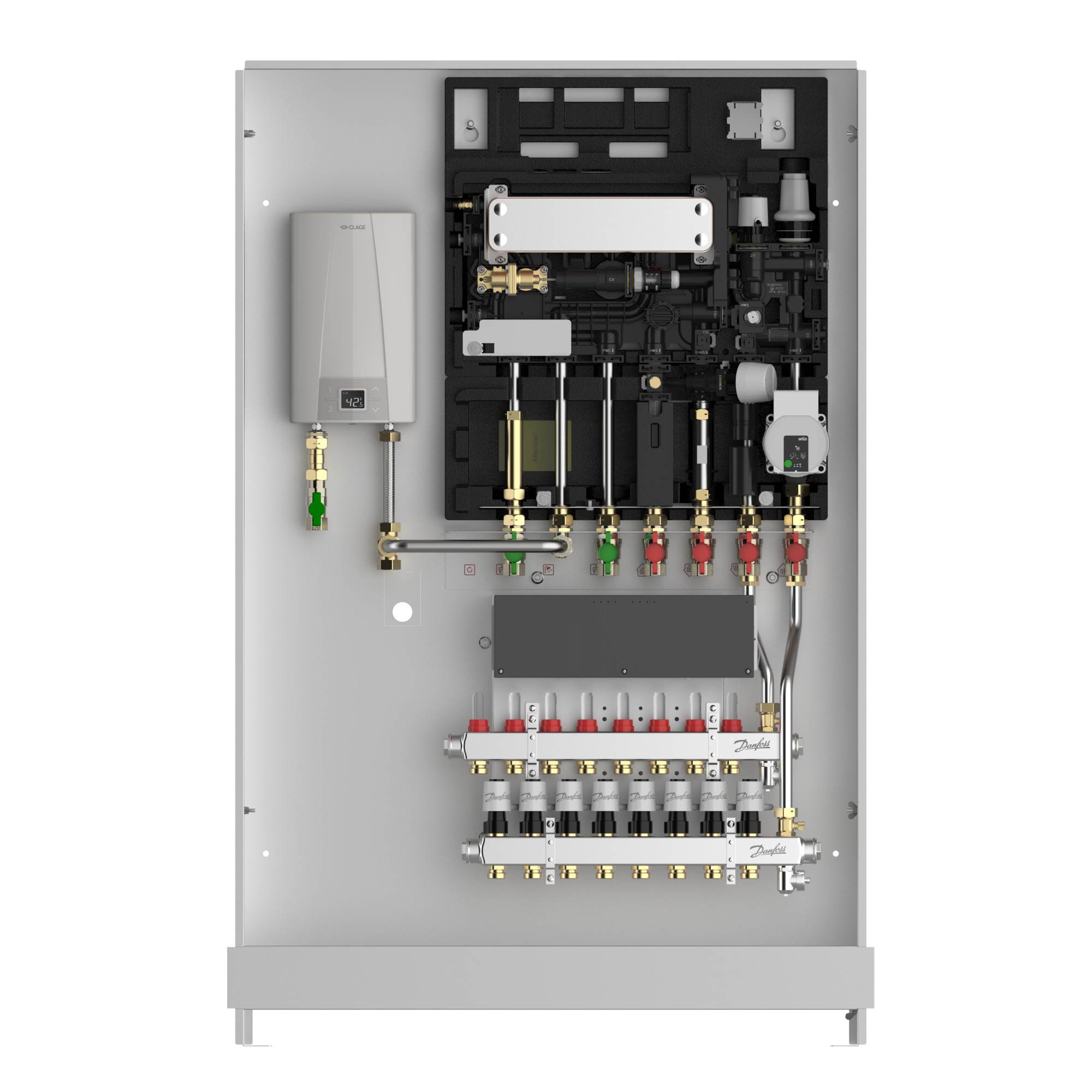 Danfoss Booster 18/21 kW E-DLH inklusive Rohrset 3/4" Anschluss