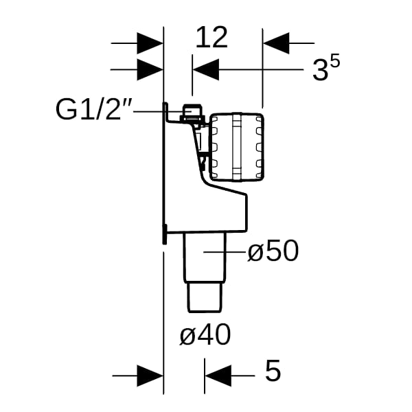 Geberit HS01 Hygienespülung, d50