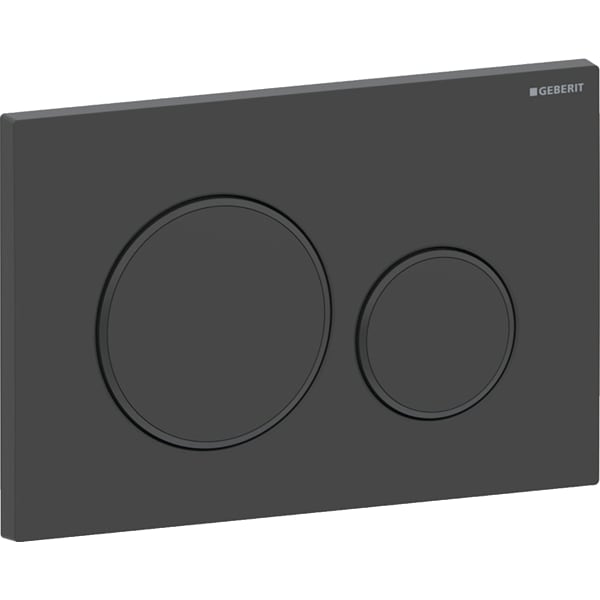 Geberit Sigma20 BetPl., rund, 2-Mengen-Sp. schwarz matt, Etc/ schwarz glänzend