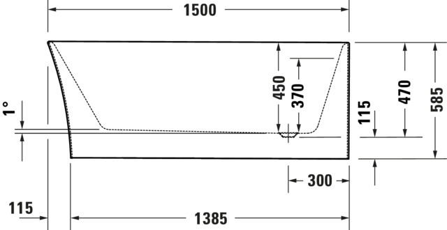 DU DuraSenja BW Ecke rechts,Weiß,Acryl 1500x750x585 Oval,RS 2,incl.FG u.AÜL