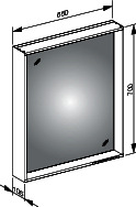 KEUCO Lichtspiegel X-Line 33297, inox, 650x700x105mm