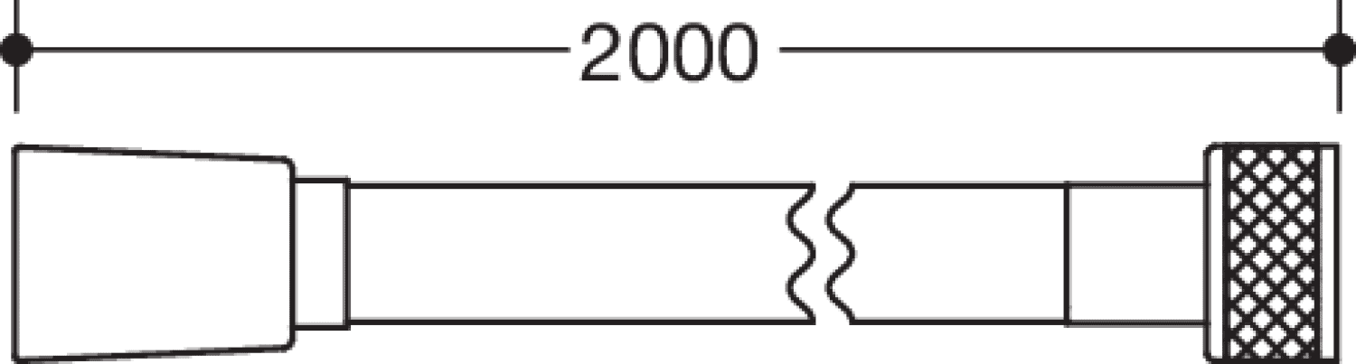 HEWI Brauseschlauch, L=2000 mm Weiß, Konus chrom