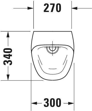 DU Urinal Durastyle, Zulauf von hinten rimless, f.Batt., o.Fliege, weiß