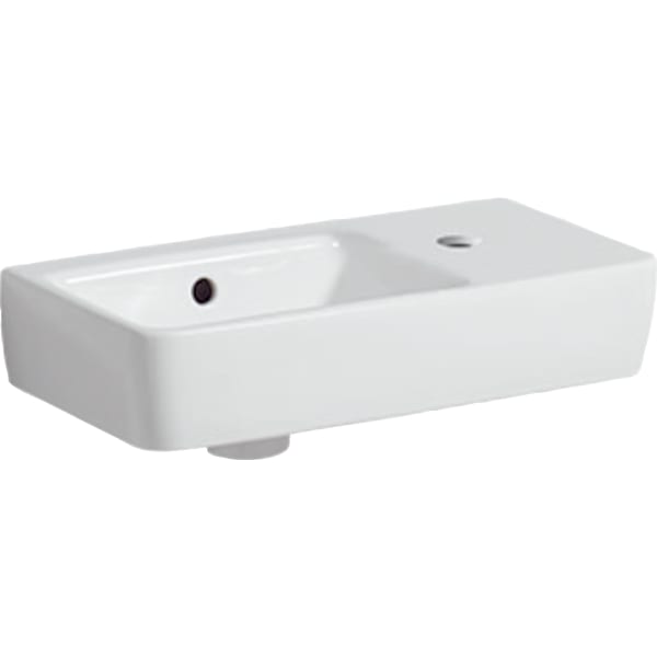 Geberit Renova Compact HWB, verk. Ausladung 50x25cm, Hl. rechts, m. Ül., weiß, Tect