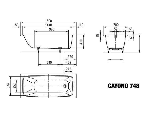 KA BW CAYONO Mod.748,1600x700mm,pergamon