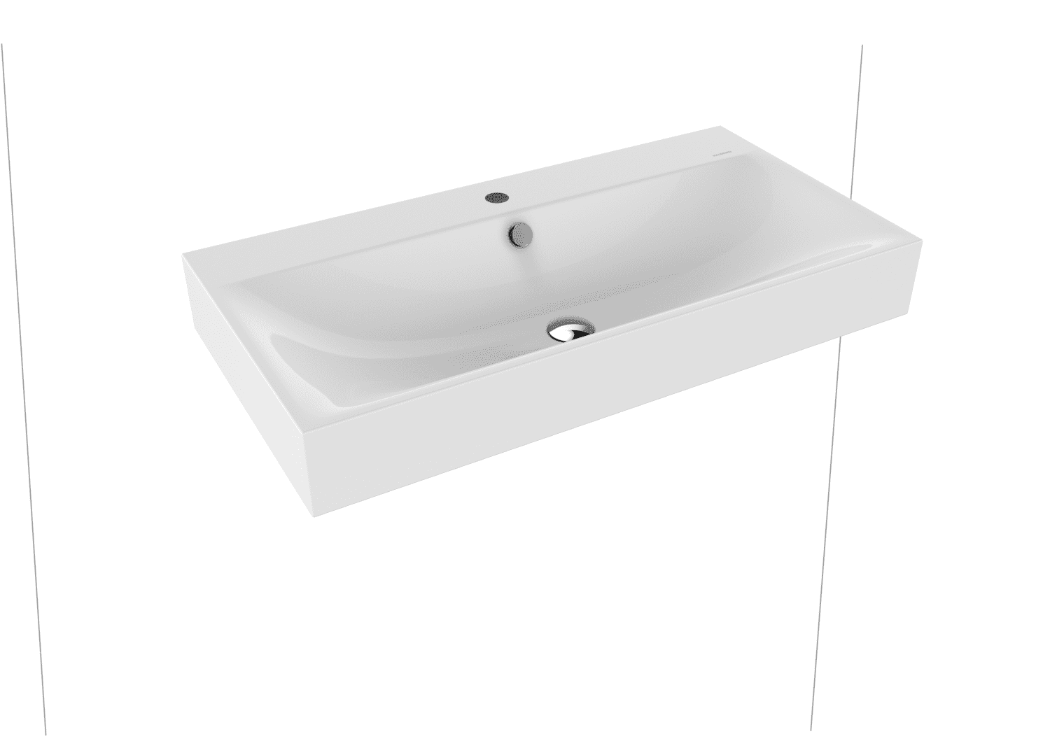 KA WB SILENIO WANDWASCHTISCH Mod.3045, 900x460mm,alpwe,PEFF,AD,m. 1HL,mÜL,chr