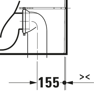Duravit Qatego Stand-WC TS f. Kombination Rimless,Abg. Vario, Weiß HG, HG