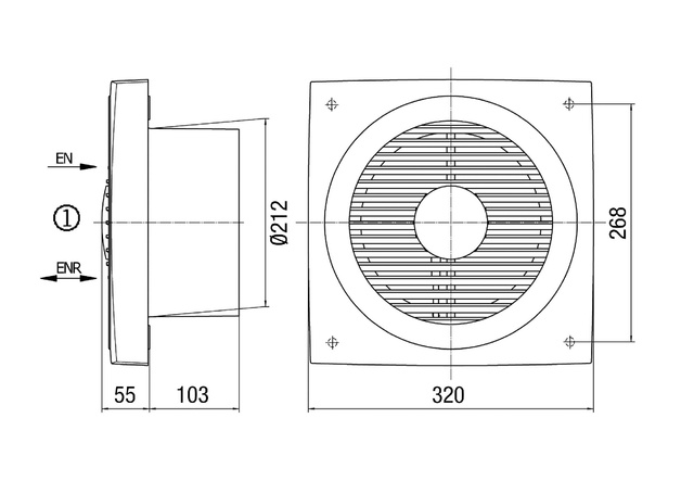 Maico Wandeinbauventilator ENR 20 DN200